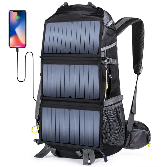 Mochila de viagem solar com carga rápida de telefone de 7,5 watts (XH